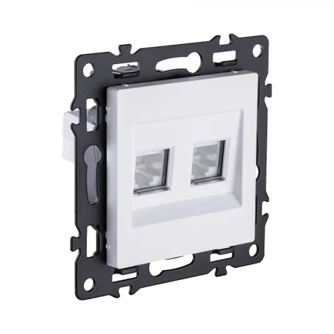 Розетка двойная Ethernet RJ45 белый Kollinger Asthetik AS-018WH
