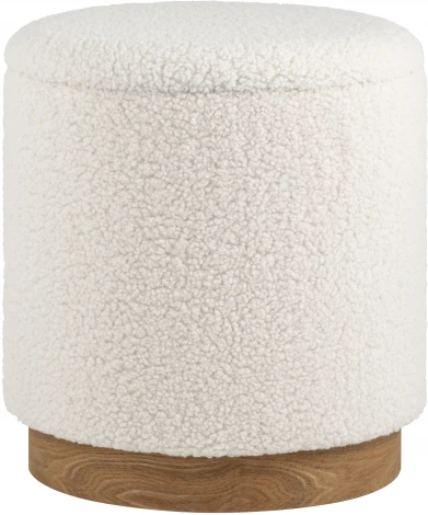 Пуф с ящиком Долли L тедди белый УТ000035337
