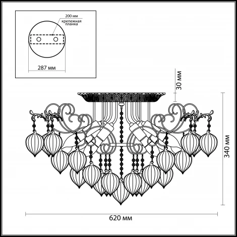 Потолочная люстра Odeon Light Zaklina 3395/6C