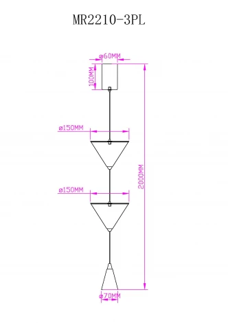 Подвесной светодиодный светильник MyFar Maretta MR2210-3PL (220V, на проводе, IP40)