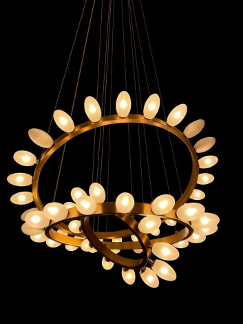 Подвесная люстра ярусная Alfa Light F4224-09 (220V, на тросе, бусы)