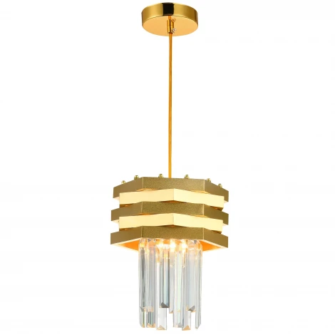 Подвесной светильник Natali Kovaltseva Spear 76013/1W GOLD (220V, хрусталь, на проводе, круглые)