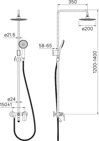 Душевая стойка IDDIS Chip CHISB1Fi06