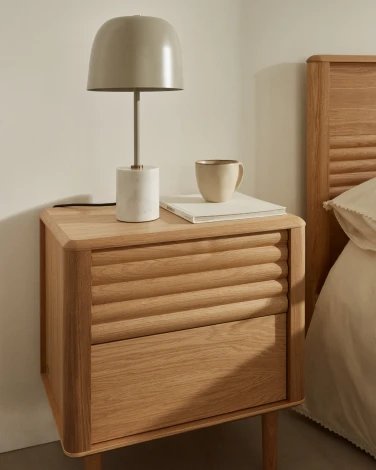 Lenon Тумбочка с 2 ящиками из шпона дуба 50 x 55 см La Forma (ex Julia Grup) арт.160929