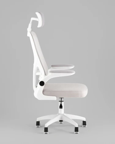 Кресло офисное TopChairs Core серый с подголовником пластик белый TopChairs УТ000041968