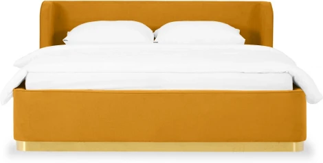 Кровать Vibe 1600 ОГОГО (арт.748490), (Ткань,Шенилл/Желтый)