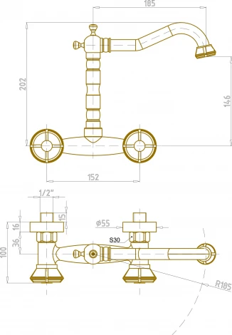 Смеситель Bronze de Luxe 10117 для раковины
