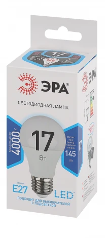 Лампочка светодиодная E27 17W ЭРА LED A60-17W-840-E27