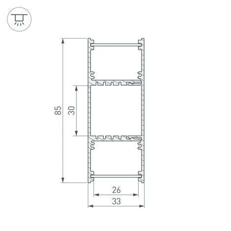 Профиль ARH-WALL-3385-DUAL-2000 ANOD (Arlight, Алюминий) 036341