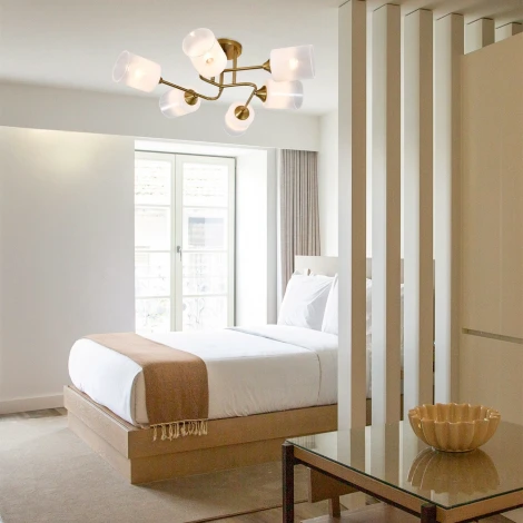 Потолочная люстра на штанге 150006/6R E27*60W Copper Escada Intera ES0000064