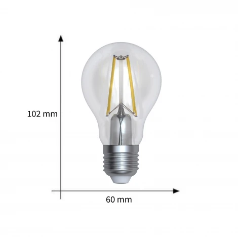 Лампочка светодиодная груша прозрачная E27 10W 3000K Uniel LED-A60-10W/3000K/E27/CL/DIM GLA01TR