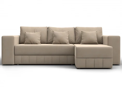 Диван угловой Лига-076 угол универсальный (ДСП/Пластик/Велюр/Бежевый) Лига Диванов 129840