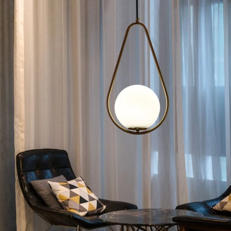 Подвесной светильник Hoop Drop Brass ImperiumLoft Hoop-Drop01 (213739-26) (220V, на проводе, шар)