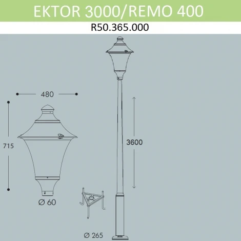 Наземный фонарь светодиодный IP65 Fumagalli Remo R50.365.000.AXH27 (220V)