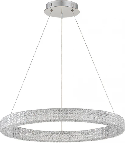 Подвесной светодиодный светильник Escada Biafo 10233/1LED 40Вт, металл/акрил, хром/прозрачный