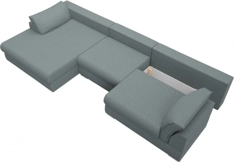 Диван угловой Пекин Long угол левый Лига Диванов (Рогожка) арт.122941L