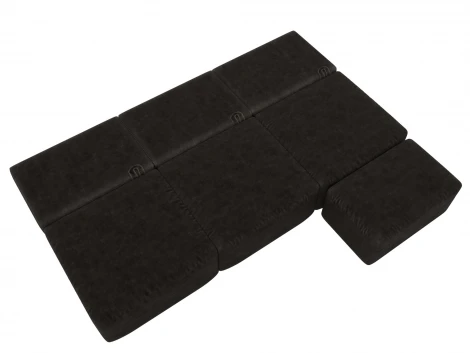 Диван угловой модульный с пуфом Лига-060 НПБ Лонг угол универсальный (ЛДСП,Брус,Фанера/Пластик/Велюр/Коричневый) Лига Диванов 129530