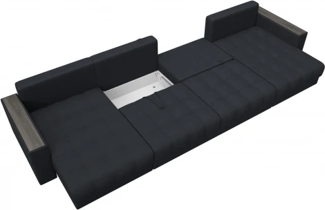 Диван П-образный с декором Лига-049 НПБ Лонг Лига Диванов (Замша) арт.128578