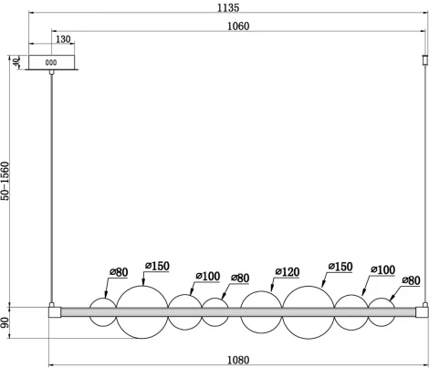 Подвесной светильник Freya Glaze FR5396PL-L13BS (LED, 220V, на тросе, шарики)