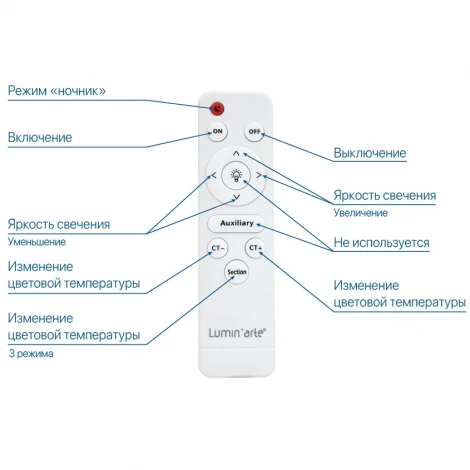 Светодиодный светильник потолочный 80W CCT 3000-6500K, с ПДУ белый матовый Lumin'arte Macaron CLL59