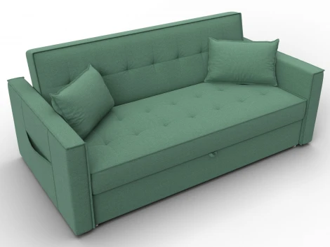 Диван прямой Лига-104 (160) (ЛДСП,Брус,Фанера,Рогожка/Зеленый) Лига Диванов 134878