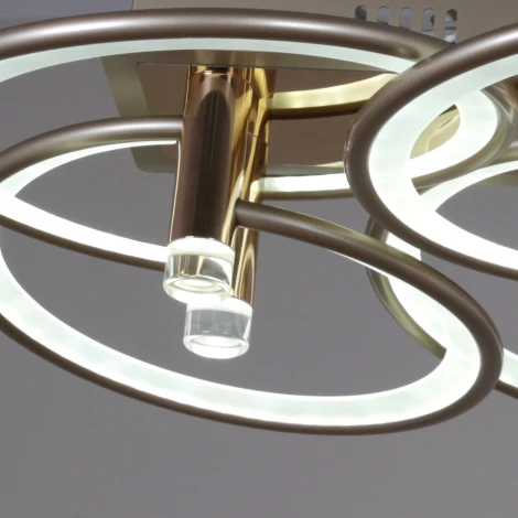 Потолочная люстра светодиодная с управлением смарфоном и пультом Reluce 09253-0.3-6S Champaign silver (регулировка яркости, 220V)