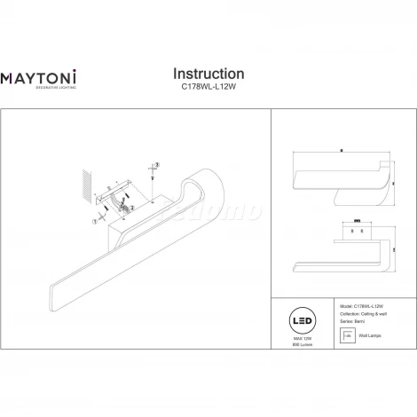 Настенный светильник Maytoni Berni C178WL-L12W