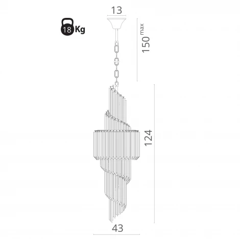 Подвесная люстра каскадная Arte Lamp Frizzante 1683/01 LM-11 (220V, на цепи)