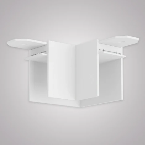 Угловой соединитель горизонтальный для накладного шинопровода белый AM Group AM543 WH SMART