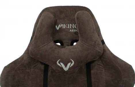 Кресло игровое Zombie VIKING KNIGHT Fabric темно-коричневый Light-10 с подголов. крестовина металл