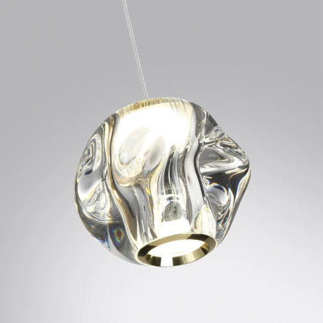 Подвесной светильник Odeon Light Jemstone 5085/5L золото/прозрачный/металл/акрил LED 5W 4000K 240Лм (220V, на проводе, шар)