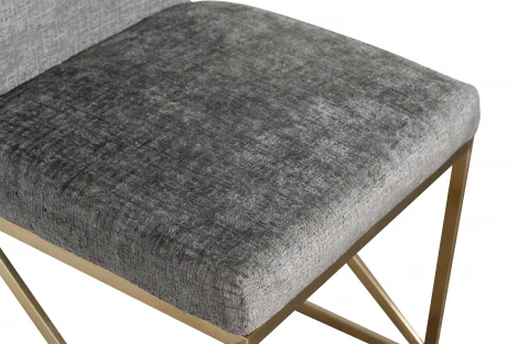 30C-20140 Стул велюр шенилл серый/браш.золото 49*65*99см Garda Decor