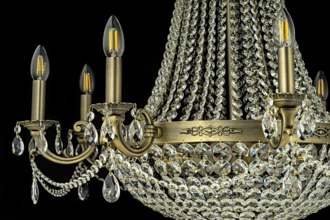 Подвесная люстра Dio D'Arte Lodi E 1.6.8.600 A (220V, хрусталь, на цепи, подсвечник, свеча)