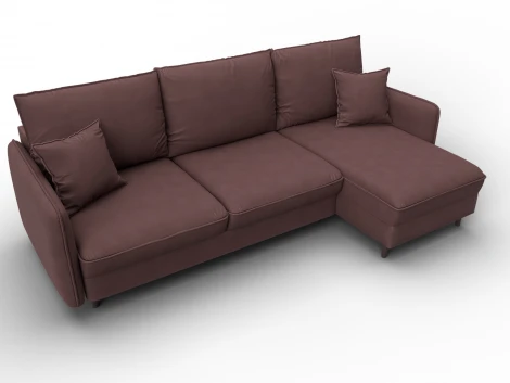 Диван угловой Лига-064 НПБ угол универсальный (ДСП/Дерево/Замша/Бордовый) Лига Диванов 129636