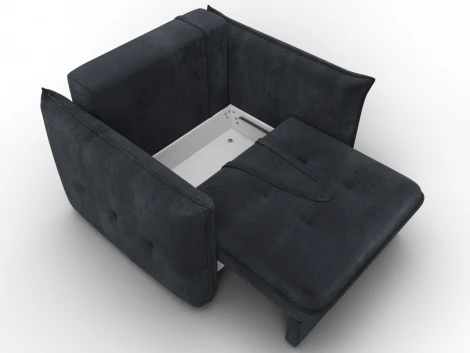 Кресло Лига-100 НПБ (ДСП,Фанера,Велюр/Темно-серый) Лига Диванов 137002