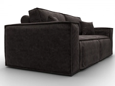 Диван прямой Лига-081 НПБ (ДСП/Пластик/Велюр/Коричневый) Лига Диванов 130116