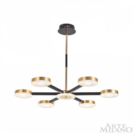 Потолочная люстра на штанге Arte Milano 272079/6 BK/GD (LED, 220V, круглые)