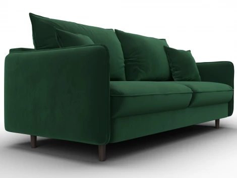 Диван прямой Лига-064 НПБ (ДСП/Дерево/Велюр/Зеленый) Лига Диванов 134777