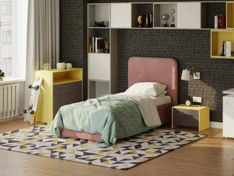 PROxSON Кровать Олаф (Ткань: Велюр Ultra Амаретто) 90x200