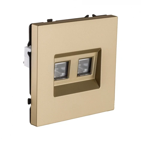 Розетка двойная Ethernet RJ45 золотой Kollinger Eclipse EC-018GD