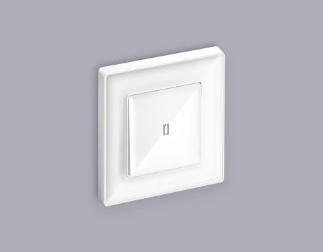 Лицевая панель Ambrella Volt ALFA (Белый глянец) для 1-клавишных выключателей с подсветкой QUANT AP1020