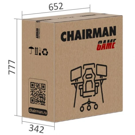 Кресло Chairman game 15 Россия экокожа черный/красный 7213478