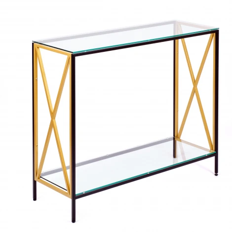 Консольный стол AllConsoles 1031-CB_G clear черный муар, золотой