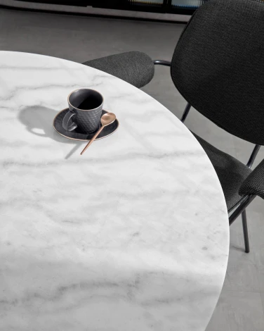 Стол обеденный La Forma (ex Julia Grup) Oria (Золотой,Белый/ Сталь,МДФ,Металл,Мрамор,Алюминий)