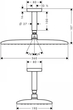 Верхний душ Hansgrohe Raindance E Air 27381000