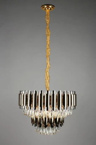 Подвесная люстра Omnilux 814 OML-81403-13 (220V, хрусталь, на цепи, круглые)