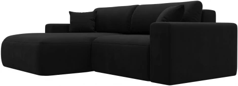 Диван угловой Лига-036 НПБ Классик левый угол (Черный/Микровельвет) Лига Диванов арт.121365L