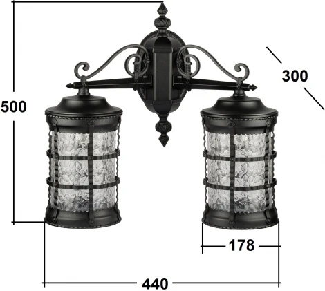 Настенный фонарь уличный Oasis Light BARSELONA 81202 2 02 Bl (220V, IP44)