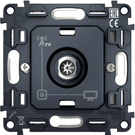 Механизм TV розетки оконечной Ambrella Volt 50-870 MHz 1dB QUANT VM202