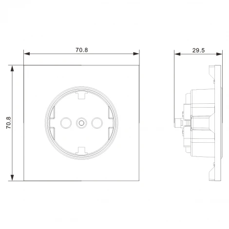 Накладка для розетки Schuko с заземлением, со шторками 16A 250 В~, серый графит Donel S08 DS22059